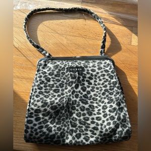 Guess Snow Leopard 1990s fuzzy purse